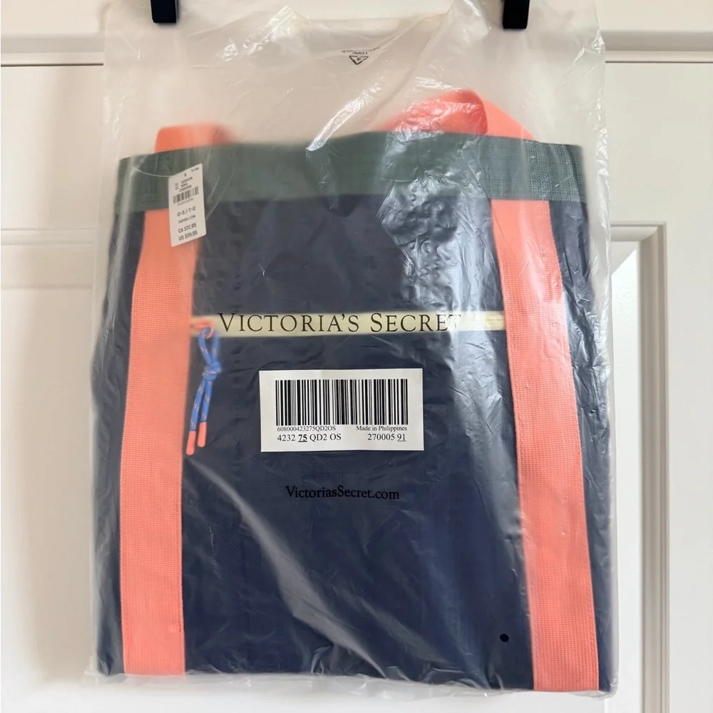 PINK Victoria's Secret Navy and Coral Tote